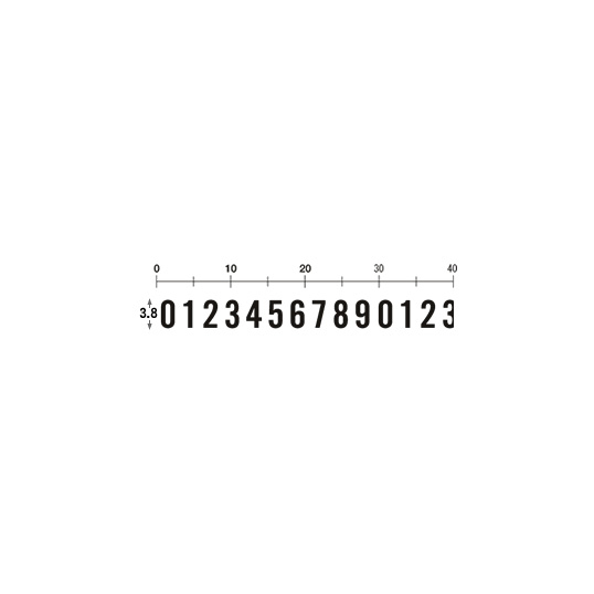 差替式ゴム印 数字セット(3.8mm)｜特殊 インク対応マーキング