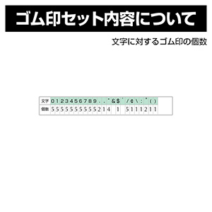 差替式ゴム印 数字セット (4.8mm)