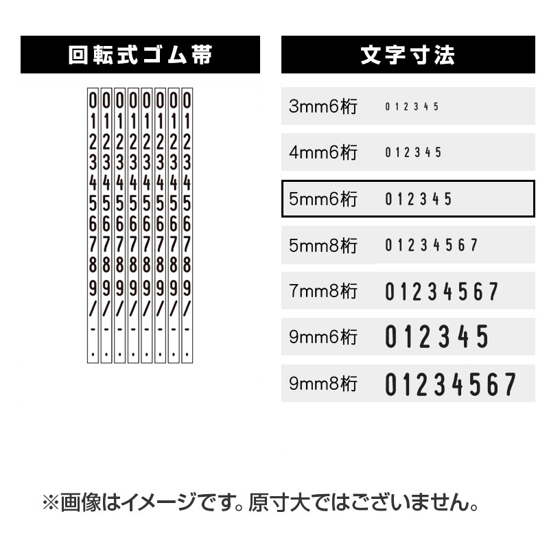連続回転印 数字 5mm 6桁 特殊 インク対応マーキング 産業用スタンプ ゴム印の販売 スタンプ Com