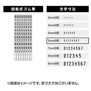 連続回転印（数字）  (5mm 8桁) 