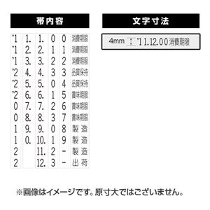 連続回転印（日付） 4mm　1帯 漢字後