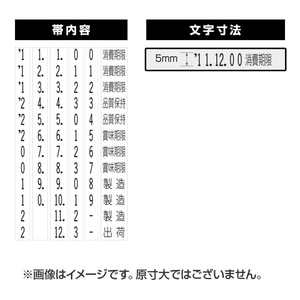 連続回転印（日付） 5mm　1帯 漢字後