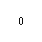 差替式ゴム印単品 高さ6.4mm×横幅4.4mm 文字「O」