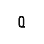 差替式ゴム印単品 高さ9.6mm×横幅6.4mm 文字「Q」
