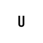 差替式ゴム印単品 高さ9.6mm×横幅6mm 文字「U」