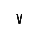 差替式ゴム印単品 高さ9.6mm×横幅6mm 文字「V」