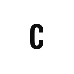 差替式ゴム印単品 高さ12.7mm×横幅8mm 文字「C」