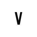 差替式ゴム印単品 高さ12.7mm×横幅8.2mm 文字「V」