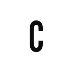 差替式ゴム印単品 高さ15.9mm×横幅7.4mm 文字「C」