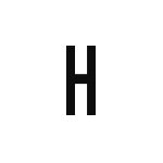 差替式ゴム印単品 高さ15.9mm×横幅8mm 文字「H」