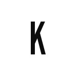 差替式ゴム印単品 高さ15.9mm×横幅8mm 文字「K」