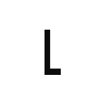 差替式ゴム印単品 高さ15.9mm×横幅6mm 文字「L」