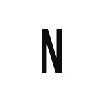 差替式ゴム印単品 高さ15.9mm×横幅9mm 文字「N」