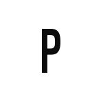 差替式ゴム印単品 高さ15.9mm×横幅8mm 文字「P」
