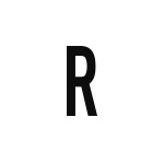 差替式ゴム印単品 高さ15.9mm×横幅8.4mm 文字「R」