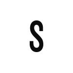 差替式ゴム印単品 高さ15.9mm×横幅7.2mm 文字「S」