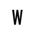 差替式ゴム印単品 高さ15.9mm×横幅12mm 文字「W」