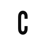 差替式ゴム印単品 高さ19.0mm×横幅9mm 文字「C」