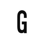 差替式ゴム印単品 高さ19.0mm×横幅9.4mm 文字「G」