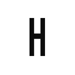 差替式ゴム印単品 高さ19.0mm×横幅10mm 文字「H」
