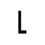差替式ゴム印単品 高さ19.0mm×横幅7.4mm 文字「L」