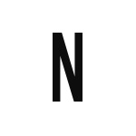 差替式ゴム印単品 高さ19.0mm×横幅11mm 文字「N」