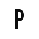 差替式ゴム印単品 高さ19.0mm×横幅9.4mm 文字「P」