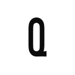 差替式ゴム印単品 高さ19.0mm×横幅10mm 文字「Q」