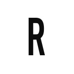 差替式ゴム印単品 高さ19.0mm×横幅10mm 文字「R」