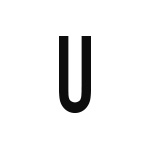 差替式ゴム印単品 高さ19.0mm×横幅10mm 文字「U」