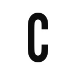 差替式ゴム印単品 高さ23.8mm×横幅10.8mm 文字「C」