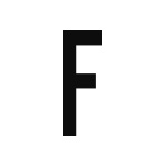 差替式ゴム印単品 高さ23.8mm×横幅9mm 文字「F」