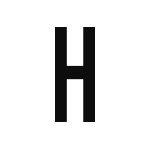 差替式ゴム印単品 高さ23.8mm×横幅11.4mm 文字「H」