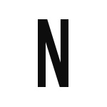 差替式ゴム印単品 高さ23.8mm×横幅13.2mm 文字「N」