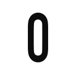 差替式ゴム印単品 高さ23.8mm×横幅11.6mm 文字「O」