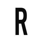 差替式ゴム印単品 高さ23.8mm×横幅12mm 文字「R」