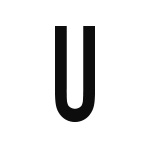 差替式ゴム印単品 高さ23.8mm×横幅12mm 文字「U」
