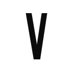 差替式ゴム印単品 高さ23.8mm×横幅12mm 文字「V」
