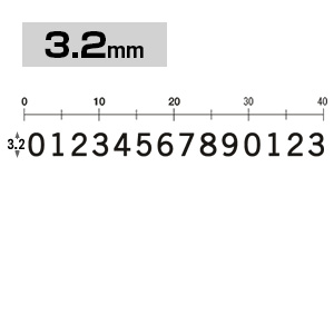 差替式ゴム印 数字セット (3.2mm)