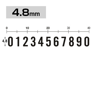 差替式ゴム印 数字セット (4.8mm)
