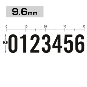 差替式ゴム印 数字セット (9.6mm)